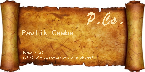 Pavlik Csaba névjegykártya